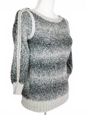Armani Exchange Women’s Zip Arm Shoulder Sweater‎ Glitter Gray S/P